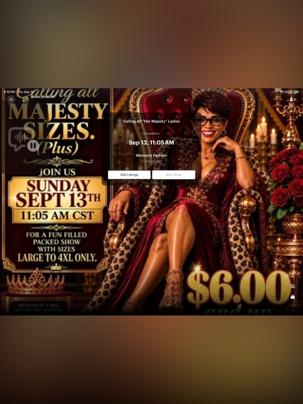 Unlisted ‘Her Majesty’ sale. Starts are $6, $8, or $10
